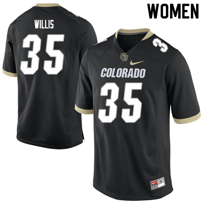 Women #35 Mac Willis Colorado Buffaloes College Football Jerseys Sale-Black - Click Image to Close